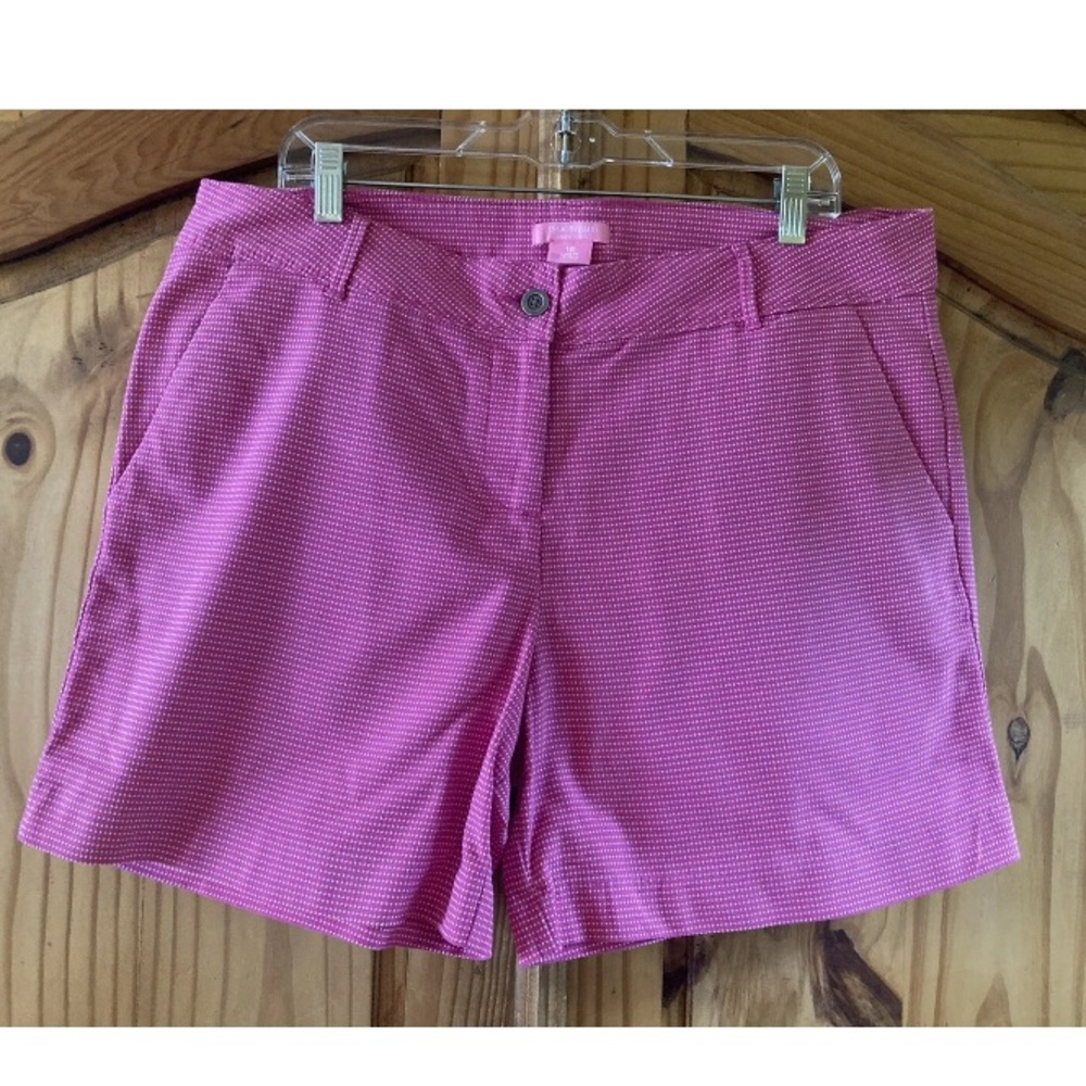 Isaac Mizrahi Pink Bermudas Tailored Cotton Blend